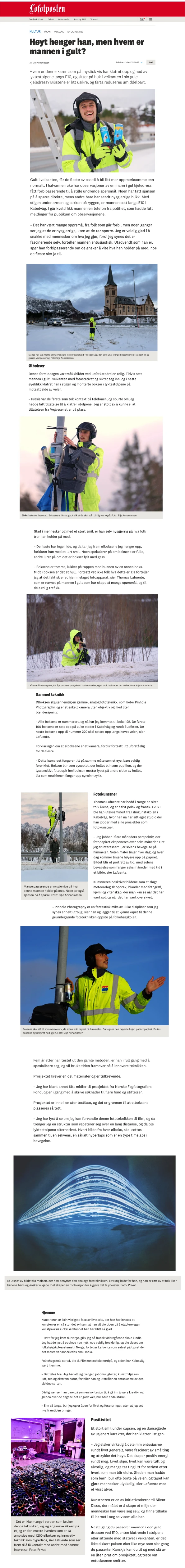 Lofotposten — He hangs high, but who is the man in yellow?